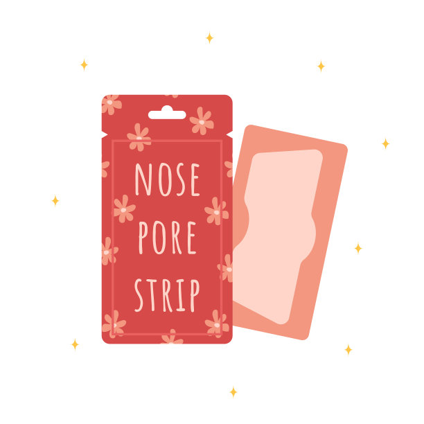 鼻子毛孔地带。皮肤护理。早晨例行公事。矢量插图在平面卡通风格图片下载