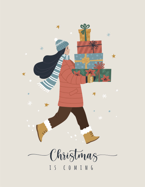 圣诞即将来临的贺卡。图片下载