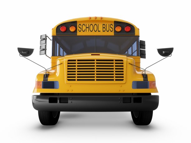 3D渲染校车隔离在白色背景上图片下载