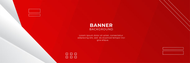 抽象红色旗帜背景设计模板矢量插图3d重叠层和几何波浪形状。多边形抽象背景，纹理，广告版面和网页图片下载