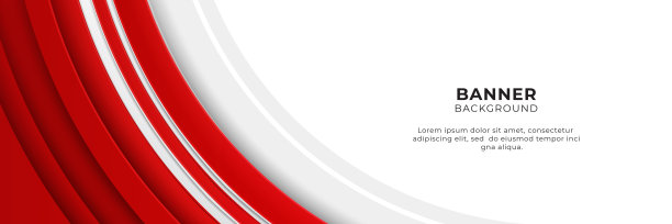 抽象红色旗帜背景设计模板矢量插图3d重叠层和几何波浪形状。多边形抽象背景，纹理，广告版面和网页图片下载