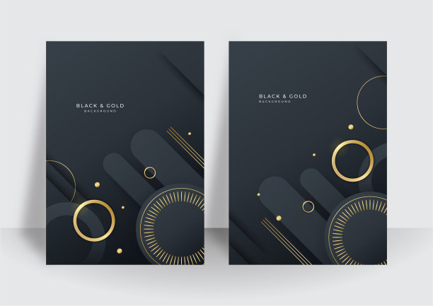 现代黑金封面设计集。奢华创意金动态对角线图案。为商务宣传册，海报，笔记本，菜单模板的正式premium vector背景图片下载