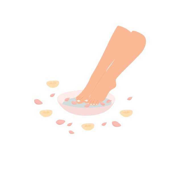 修脚的女性腿。有蜡烛和玫瑰花瓣的足浴。Noe和脚趾甲护理。美容和水疗。图片下载