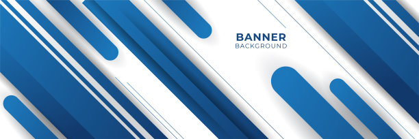 商务网络研讨会横向横幅设计。现代旗帜设计与深蓝色和白色的背景颜色和地方的照片。可用于横幅，封面和标题。图片下载