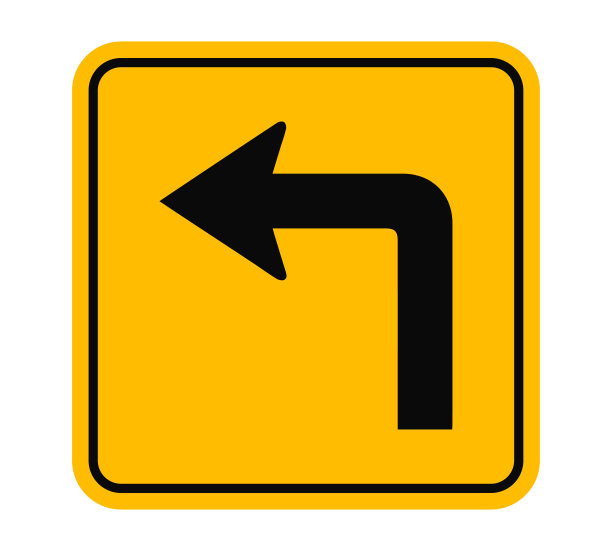 向前左转交通标志矢量插图设计可编辑可调整大小EPS 10图片下载