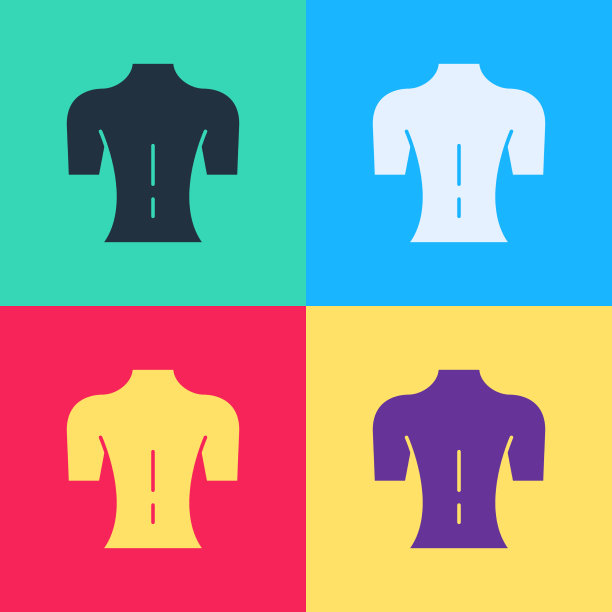 波普艺术按摩图标孤立的颜色背景图片下载