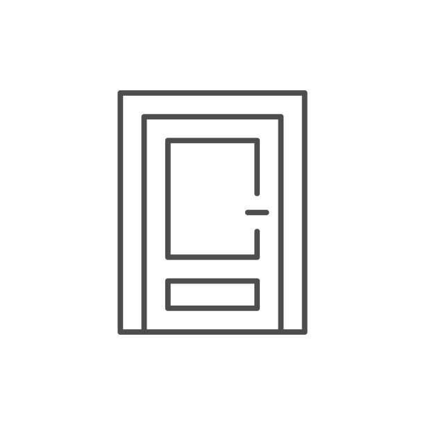 室内门线轮廓图标图片下载