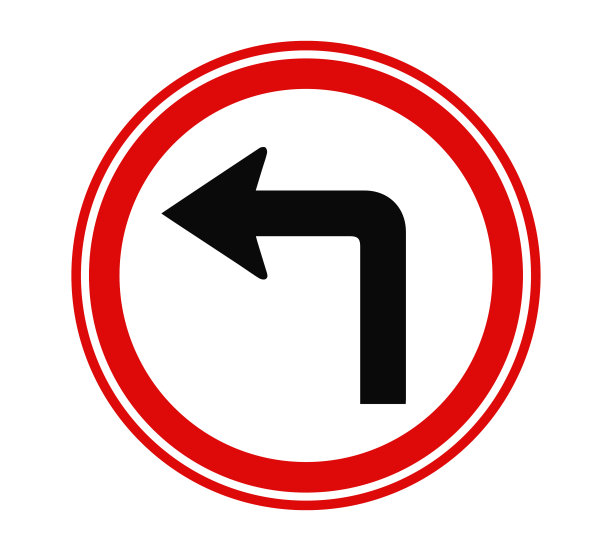 向前左转交通标志矢量插图设计可编辑可调整大小EPS 10图片下载