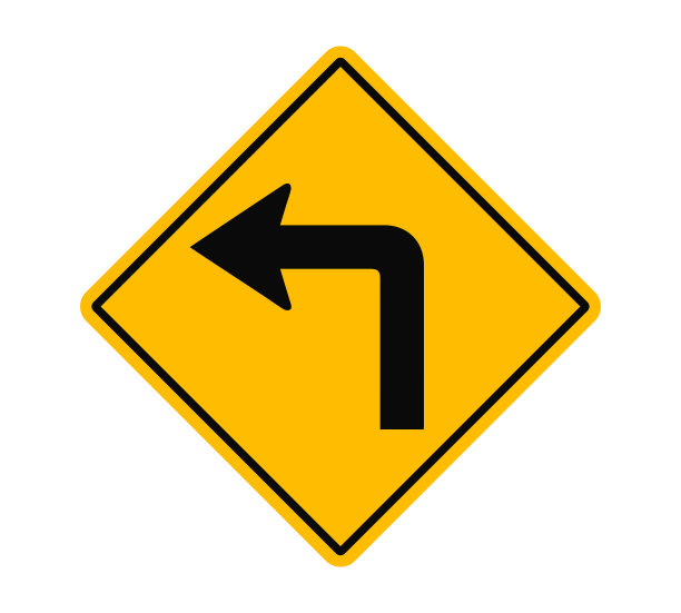 向前左转交通标志矢量插图设计可编辑可调整大小EPS 10图片下载