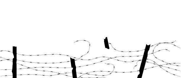 旧断带刺铁丝网孤立在白色图片下载