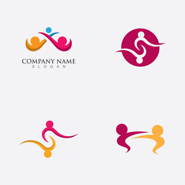 社区关爱与互助Logo模板矢量图标图片下载