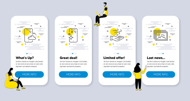 一组与风能相关的技术图标图片下载