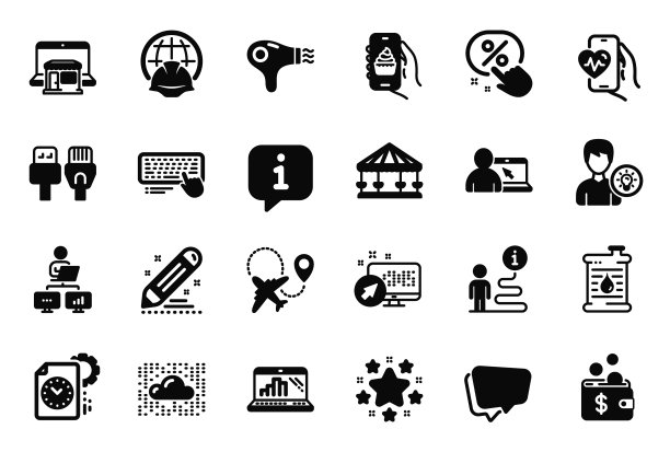 一套与石油相关的技术图标图片下载