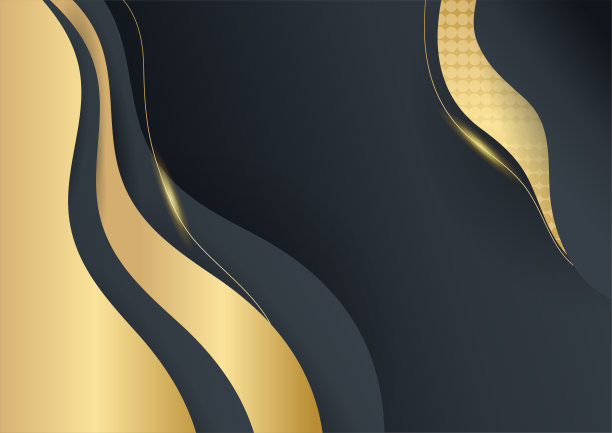 抽象亮色金色波浪设计元素图片下载