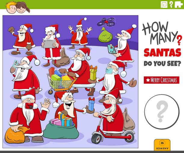 多少卡通圣诞老人人物教育任务图片下载