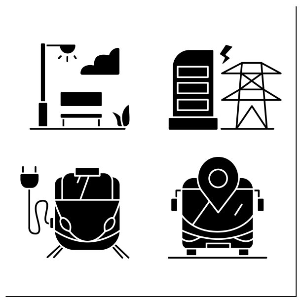 城市基础设施字形图标设置图片下载