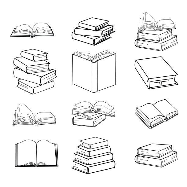 一套书的草图。矢量插图。图片下载