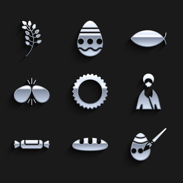 落日，面包，面包，复活节彩蛋和画笔图片下载