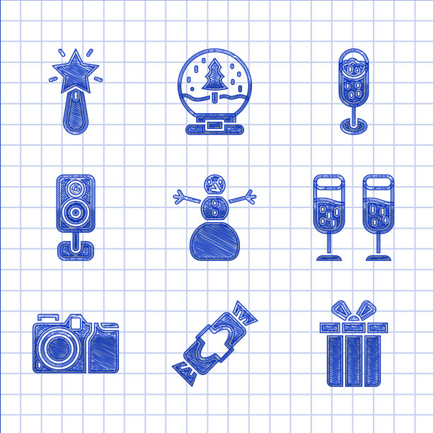 设置圣诞雪人糖果礼盒玻璃图片下载