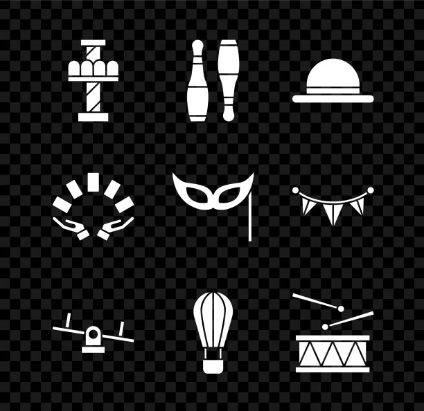 设置吸引旋转木马保龄球瓶小丑帽子图片下载