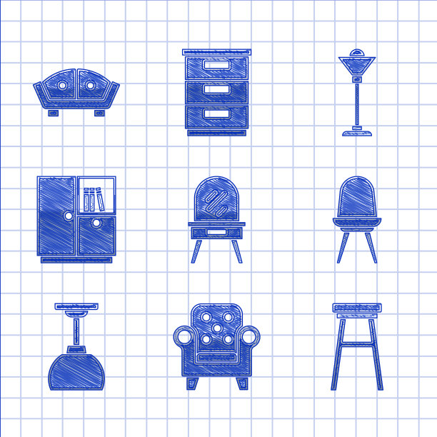 设置梳妆台、扶手椅、吊灯图片下载