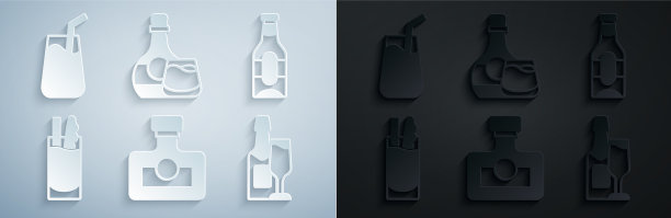 套酒喝朗姆酒啤酒瓶鸡尾酒图片下载