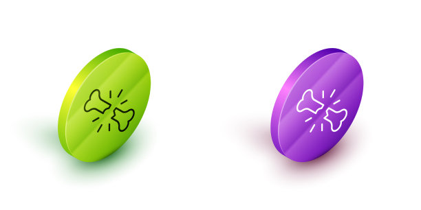 等距线人类断骨icon孤立上图片下载