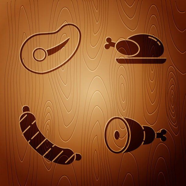 集鸡腿、牛排、香肠和烤肉图片下载