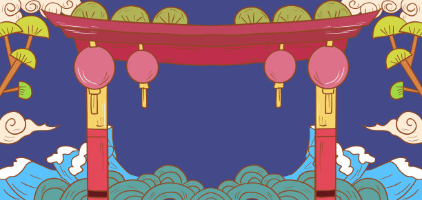 国潮风电商背景素材图片