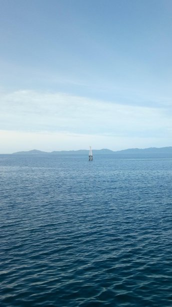 美丽的蓝色海景，蓝色的天空背景图片下载