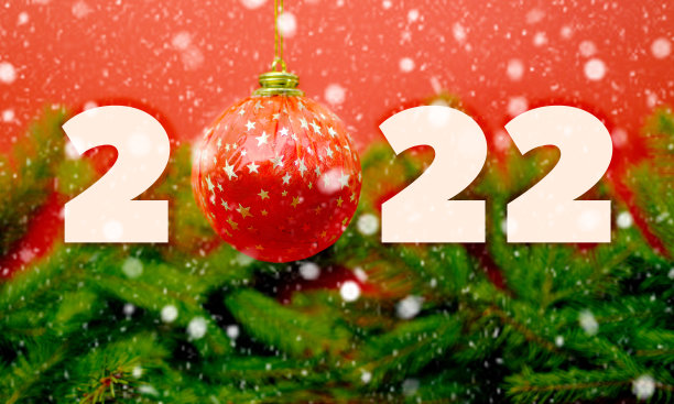 圣诞快乐，新年快乐。红色的背景图片下载