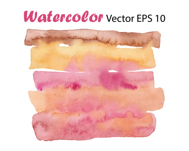 向量抽象水彩背景报价。水彩彩色梯度孤立在白色。可以用于元素，设计和徽章。粉橙棕图片下载