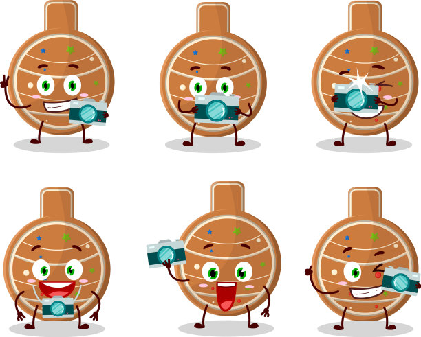 摄影师专业的姜饼表情符号图片下载