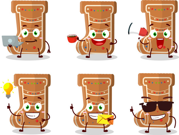 姜饼袜子卡通人物各种各样图片下载