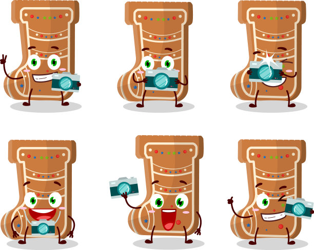 摄影师专业的姜饼表情符号图片下载