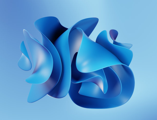 彩色背景与流体梯度形状组成3d渲染图片下载