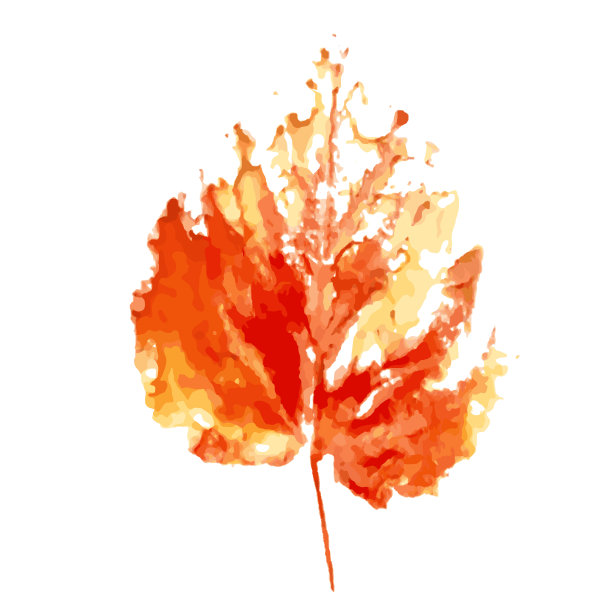叶痕。手工水粉画在纸上。秋天的图片设计。图片下载
