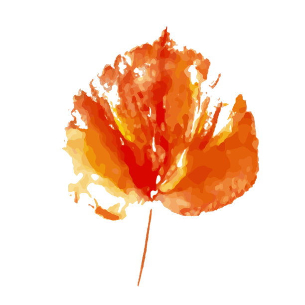 叶痕。手工水粉画在纸上。秋天的图片设计。图片下载