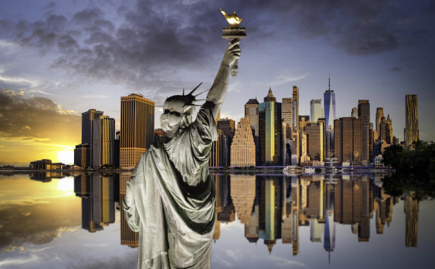 曼哈顿自由女神像图片下载