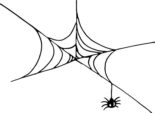 蜘蛛网。手绘矢量图像图片下载