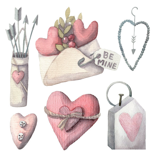 浪漫的手绘插图完美的贺卡，复古海报，婚礼邀请剪贴簿图片下载