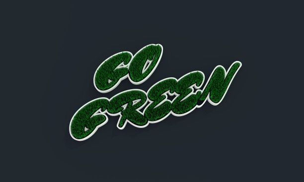 3d绿草和绿色文字图片下载