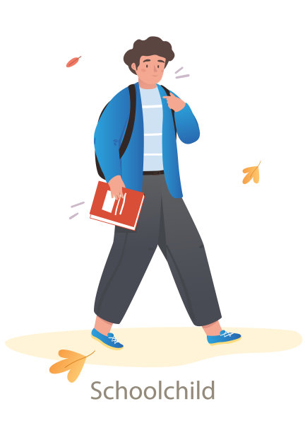 一个长相奇特的小学生背着书包回到了学校图片下载