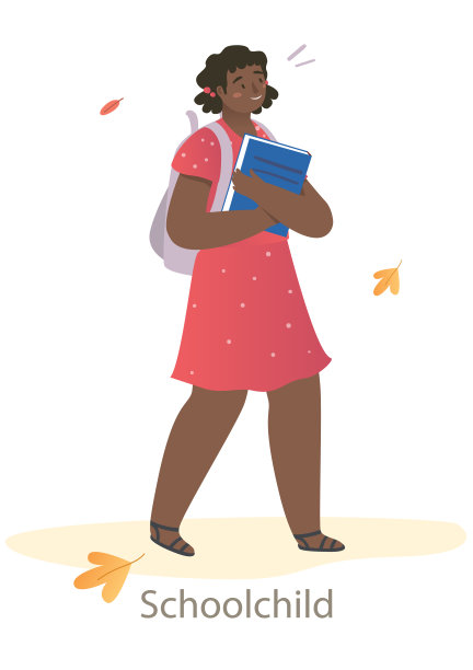 一个年轻开朗的女学生正在白色背景下上学图片下载