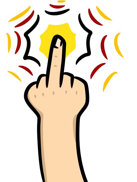 手卡通在白色的背景图片下载