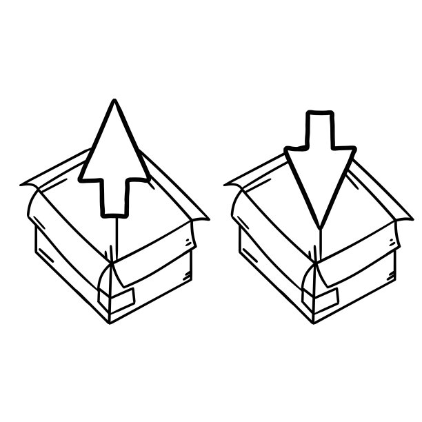 打开盒子。一套硬纸板容器。一个空包。图片下载