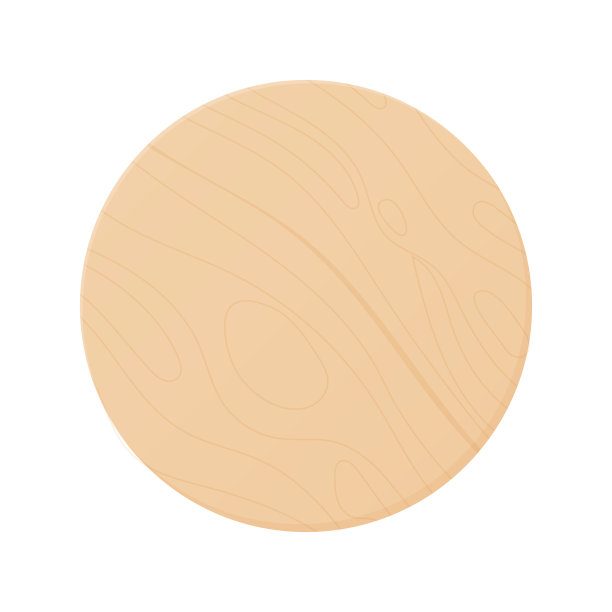木制圆形砧板。在白色背景上孤立的插图。图片下载