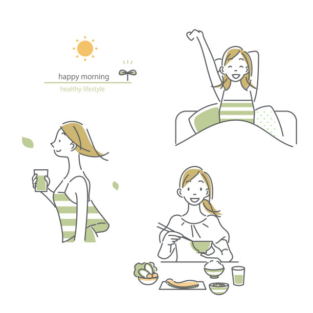 健康的早晨，日式早餐图片下载