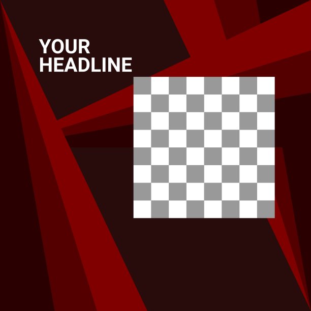 可编辑的最小方形横幅模板。适合社交媒体发布和网络广告。矢量插图与照片学院图片下载