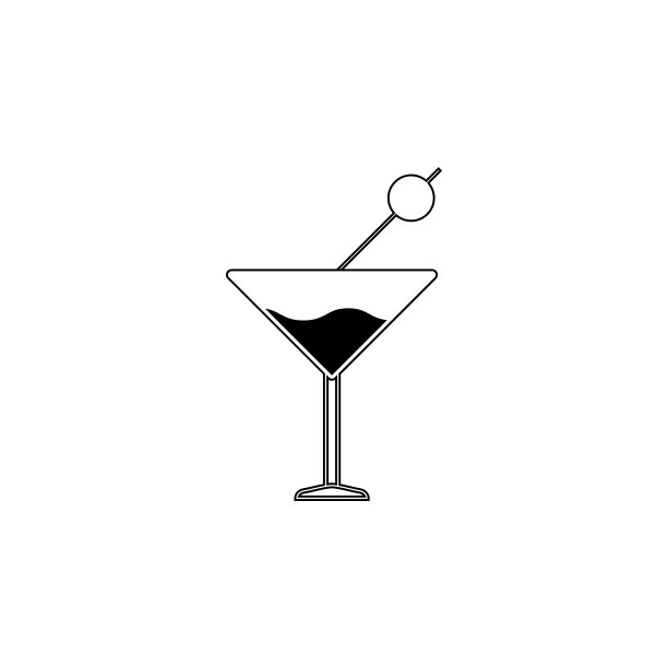 鸡尾酒杯图标矢量图图片下载